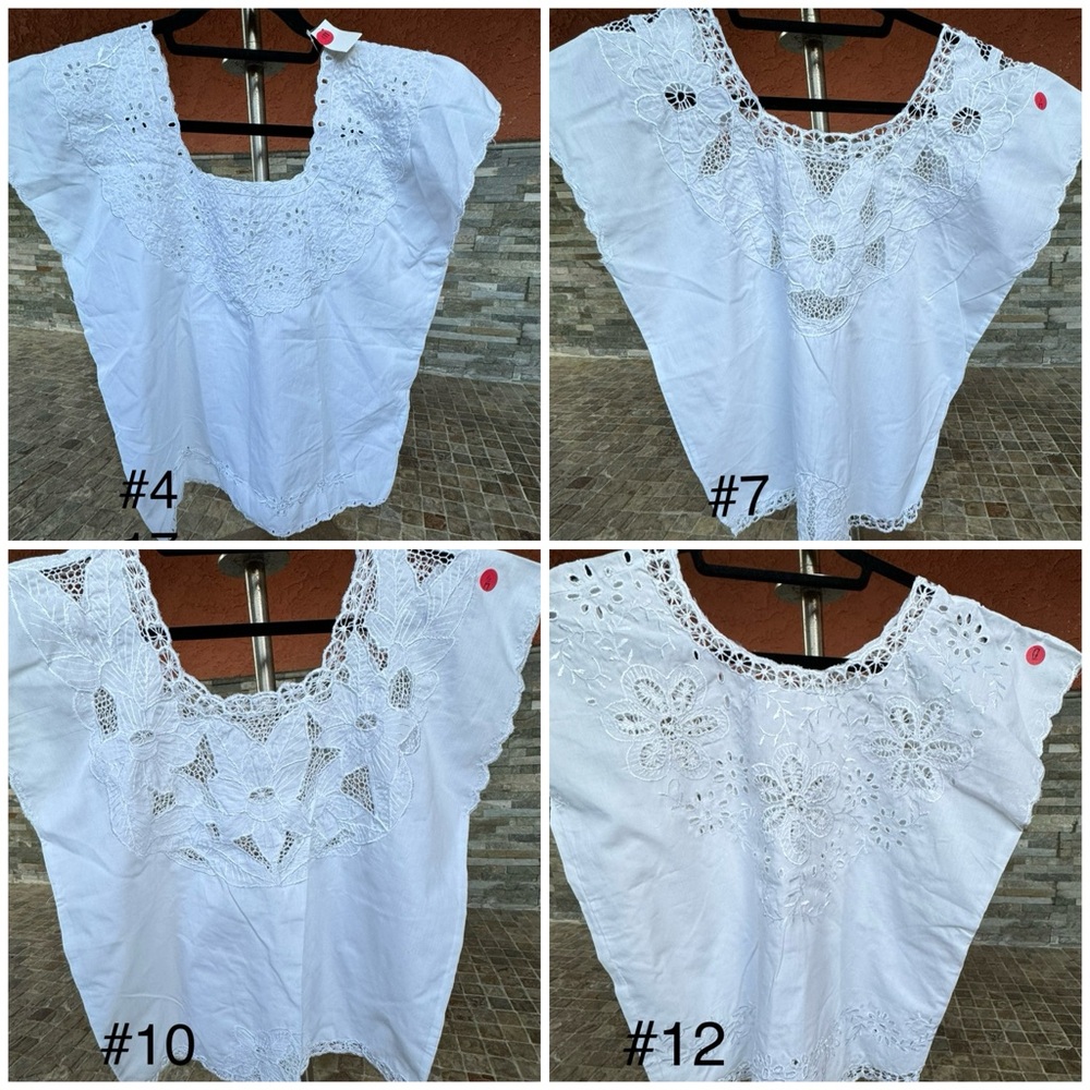 Size medium White lace tops all size M